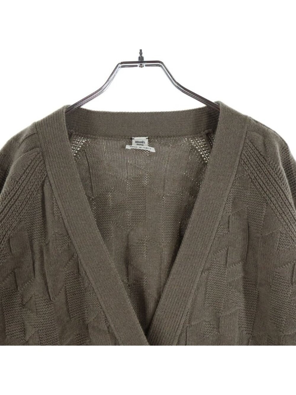 Hermes Motif Corozo Button Knit Cardigan Brown - Picture 3 of 8